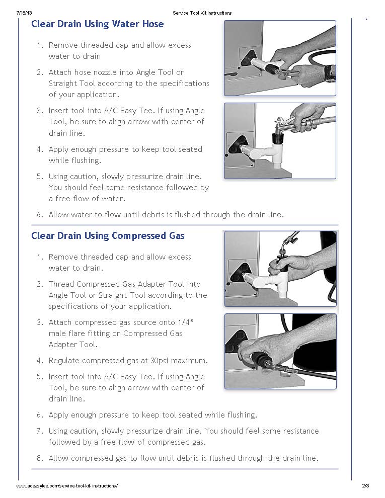 A/C Drain Line Easy Tee Service Kit & PVC Service Fitting